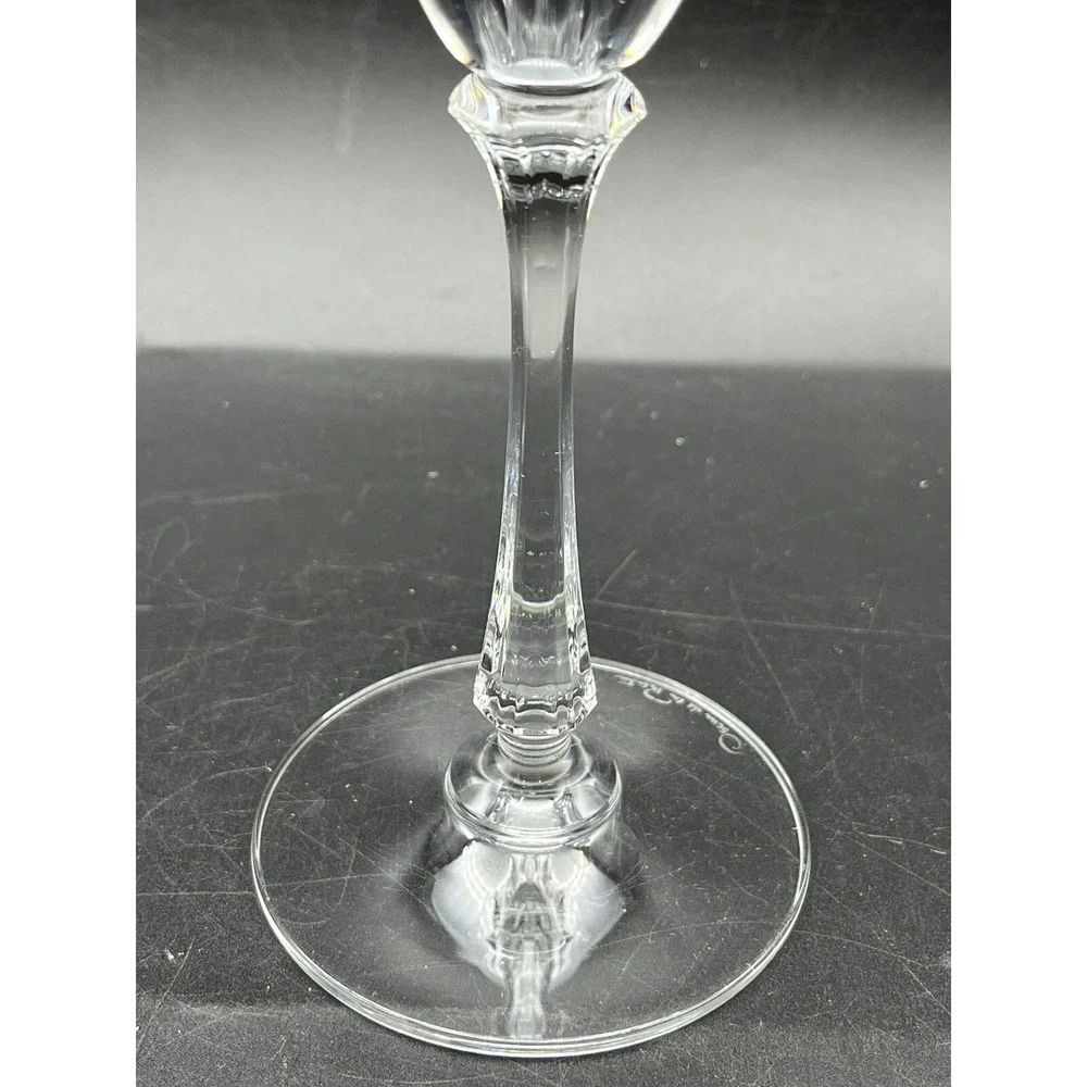 4 Signed Oscar de la Renta TIFTON Crystal Wine Champagne Glasses